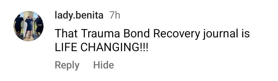 Lady Benita - TraumaBond Recovery Journal